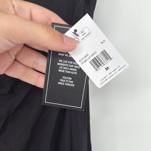 Volcom midi Dress M Black Diamond Cut Night Out Cocktail Party Ready NEW - Picture 5 of 6